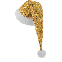 HKM-633363 Festive Long Sequin Cap in Gold, Red, Blue, and Green - Eye-Catching Holiday Accessory