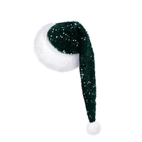 HKM-633363 Festive Long Sequin Cap in Gold, Red, Blue, and Green - Eye-Catching Holiday Accessory