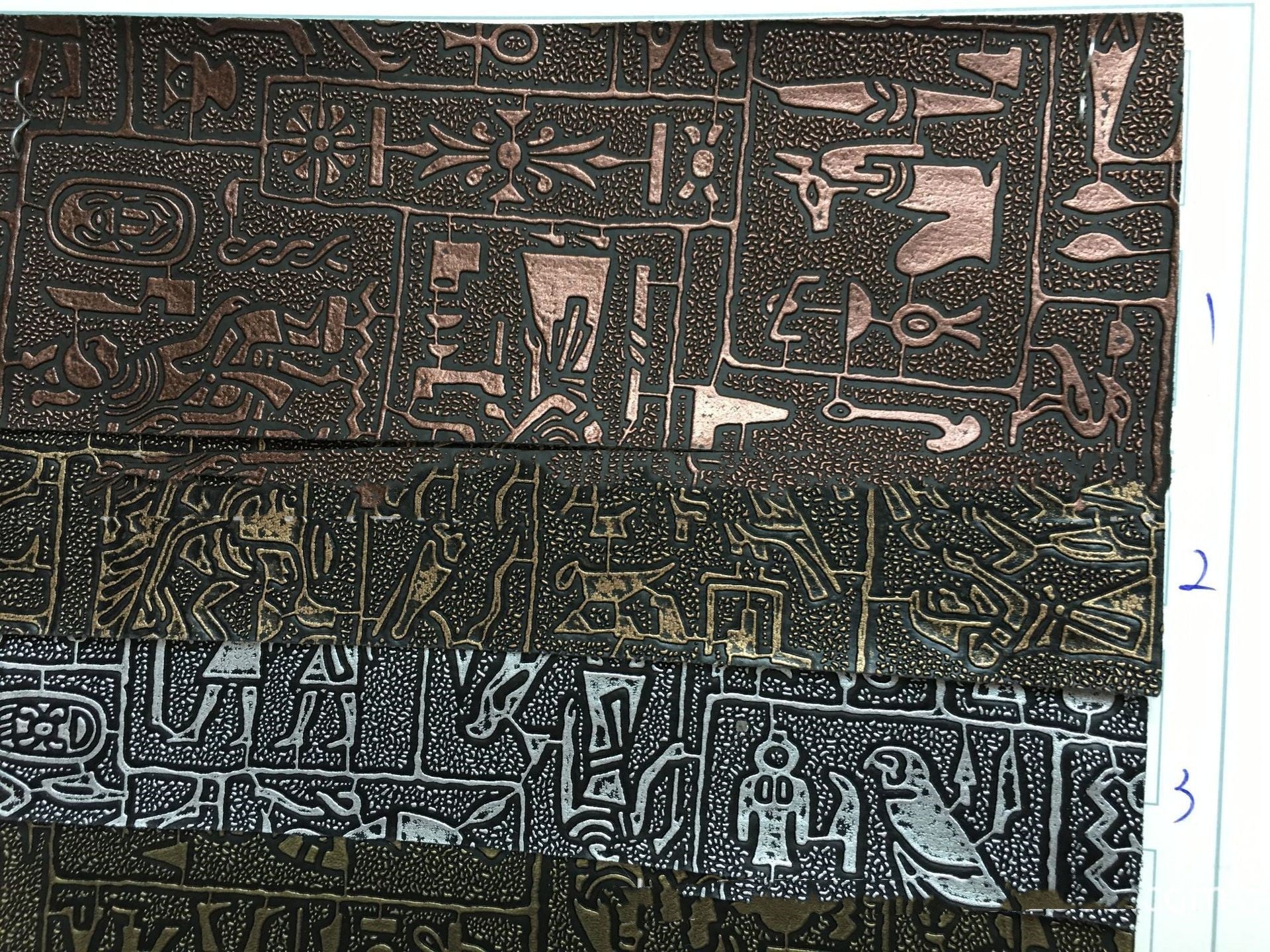 HKM-633427 Egyptian Antique Pattern PVC Leather Fabric for Multifunctional Use