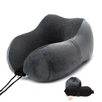 HKM-633427 U-Shaped Memory Foam Pillow with Magnetic Stripe Design - 30x30x12 cm