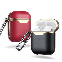 HKM-633491 Business Wireless Bluetooth Earbuds Case - Compatible with iPhone 6, 7, 8, X, XR, 11 Models, Imitation Leather, Clamshell Style