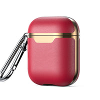 HKM-633491 Business Wireless Bluetooth Earbuds Case - Compatible with iPhone 6, 7, 8, X, XR, 11 Models, Imitation Leather, Clamshell Style