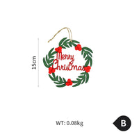HKM-633555 Charming Wooden Christmas Tree Ornament Garland with Light and Dark Green Pendants