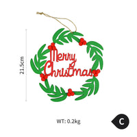 HKM-633555 Charming Wooden Christmas Tree Ornament Garland with Light and Dark Green Pendants