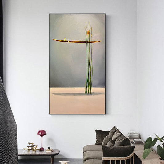 HKM-633747 Abstract Nature Landscape Canvas Painting - Single Frame Oil on Canvas Art