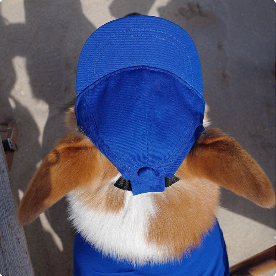 HKM-633747 Adjustable Sun-Proof Pet Hat for Exposed Ears in Monochrome Colors
