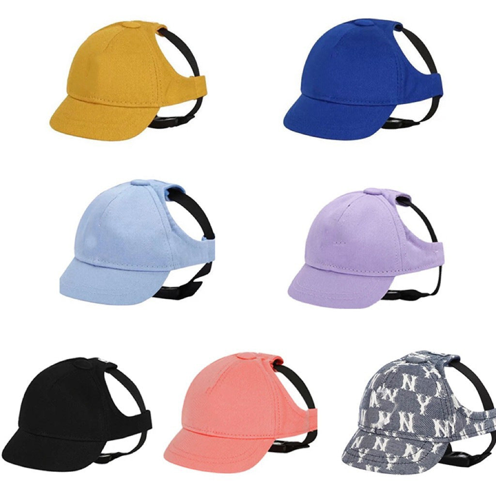 HKM-633747 Adjustable Sun-Proof Pet Hat for Exposed Ears in Monochrome Colors