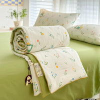 HKM-633747 Summer Quilt for Maternal and Child - Cartoon Design in Washed Cotton, Soybean Fiber Filling, Available in Multiple Sizes