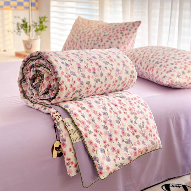 HKM-633747 Summer Quilt for Maternal and Child - Cartoon Design in Washed Cotton, Soybean Fiber Filling, Available in Multiple Sizes