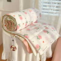 HKM-633747 Summer Quilt for Maternal and Child - Cartoon Design in Washed Cotton, Soybean Fiber Filling, Available in Multiple Sizes