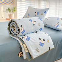 HKM-633747 Summer Quilt for Maternal and Child - Cartoon Design in Washed Cotton, Soybean Fiber Filling, Available in Multiple Sizes
