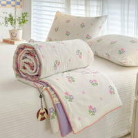 HKM-633747 Summer Quilt for Maternal and Child - Cartoon Design in Washed Cotton, Soybean Fiber Filling, Available in Multiple Sizes
