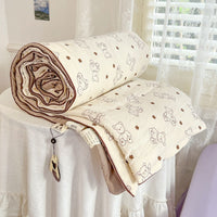 HKM-633747 Summer Quilt for Maternal and Child - Cartoon Design in Washed Cotton, Soybean Fiber Filling, Available in Multiple Sizes