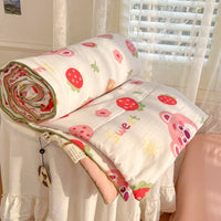 HKM-633747 Summer Quilt for Maternal and Child - Cartoon Design in Washed Cotton, Soybean Fiber Filling, Available in Multiple Sizes