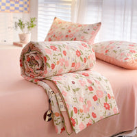 HKM-633747 Summer Quilt for Maternal and Child - Cartoon Design in Washed Cotton, Soybean Fiber Filling, Available in Multiple Sizes