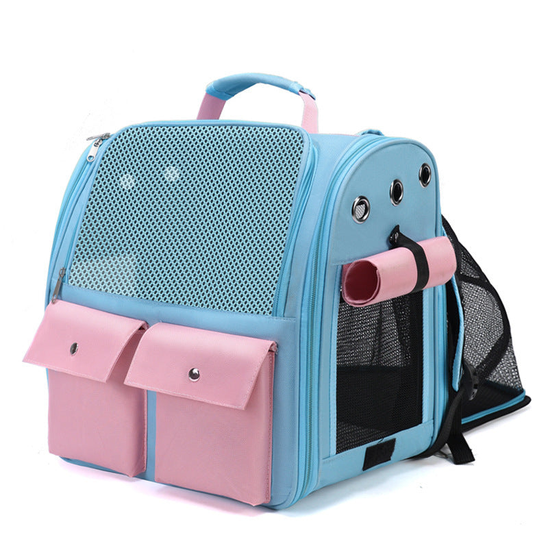 HKM-633939 Expandable Pet Backpack with Large Capacity for Cats and Dogs, Nylon Material