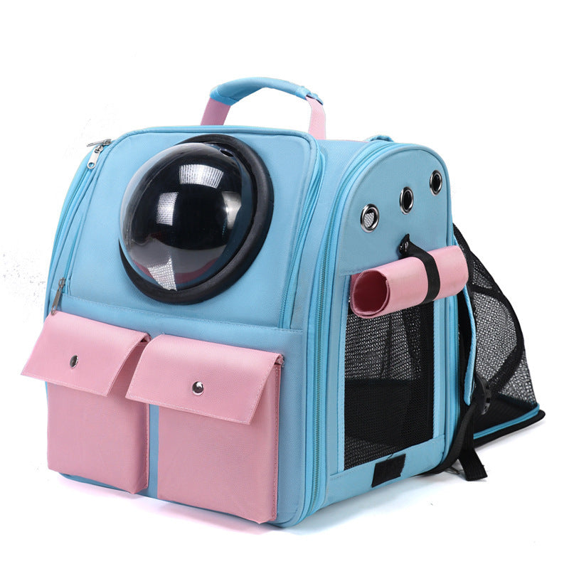 HKM-633939 Expandable Pet Backpack with Large Capacity for Cats and Dogs, Nylon Material