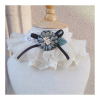 HKM-634003 Lace Bib Collar for Small to Large Dogs and Cats in Beige, Pink, Apricot, and Malachite Green