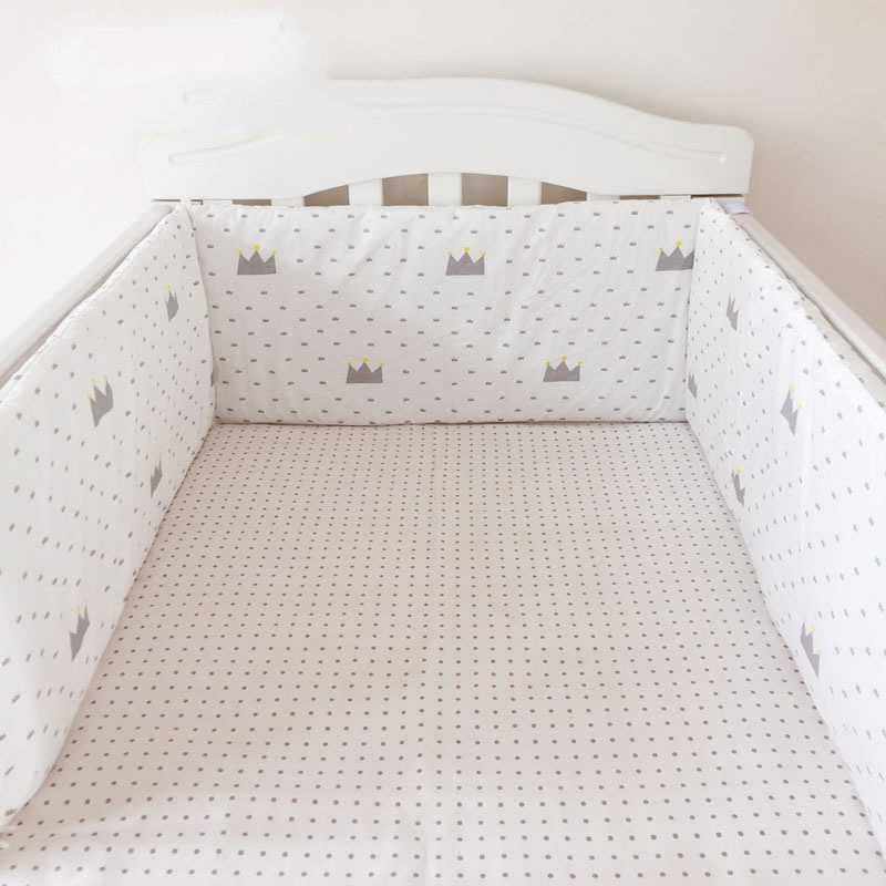 HKM-634067 Kids' Pure Cotton Removable Bed Set with Anti-Collision Guardrail and Canopy - 200x30 cm