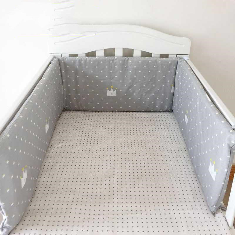 HKM-634067 Kids' Pure Cotton Removable Bed Set with Anti-Collision Guardrail and Canopy - 200x30 cm