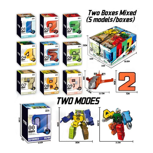 Transformable Learning Robot Puzzle Toy Set for Preschool Kids - 5 Pieces, Educational Fun for Ages 2-4