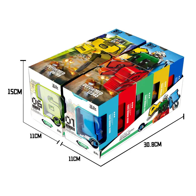 HKM-634387 Transformable Learning Robot Puzzle Toy Set for Preschool Kids - 5 Pieces, Educational Fun for Ages 2-4