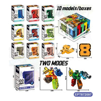 HKM-634387 Transformable Learning Robot Puzzle Toy Set for Preschool Kids - 5 Pieces, Educational Fun for Ages 2-4