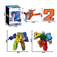 HKM-634387 Transformable Learning Robot Puzzle Toy Set for Preschool Kids - 5 Pieces, Educational Fun for Ages 2-4