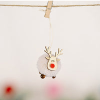 HKM-634515 Elk Pendant Christmas Tree Decoration in Cloth Art - Red, Gray, White, Brown