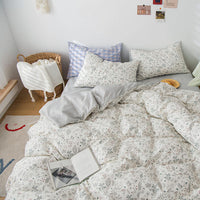 HKM-634579 Pastoral Small Floral 4-Piece Pure Cotton Bedding Set for Multiple Bed Sizes