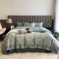 HKM-634707 Pure Cotton Four-Piece Duvet Cover Set with Geometric Pattern for Spring and Summer