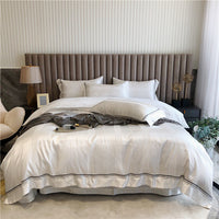 HKM-634707 Pure Cotton Four-Piece Duvet Cover Set with Geometric Pattern for Spring and Summer