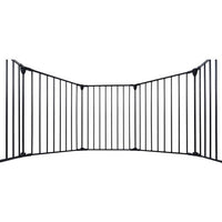 HKM-634899 150" Adjustable 6-Panel Safety Gate for Play Yards, Fireplaces, and Stairs - Metal Design for Secure Areas