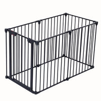 HKM-634899 150" Adjustable 6-Panel Safety Gate for Play Yards, Fireplaces, and Stairs - Metal Design for Secure Areas