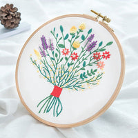 HKM-634899 DIY Hand Embroidery Kit with Cotton Canvas and Complete Accessories