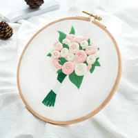 HKM-634899 DIY Hand Embroidery Kit with Cotton Canvas and Complete Accessories
