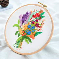 HKM-634899 DIY Hand Embroidery Kit with Cotton Canvas and Complete Accessories