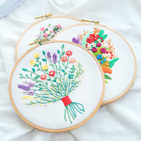 HKM-634899 DIY Hand Embroidery Kit with Cotton Canvas and Complete Accessories
