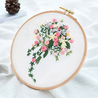 HKM-634899 DIY Hand Embroidery Kit with Cotton Canvas and Complete Accessories