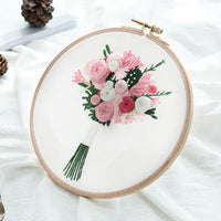 HKM-634899 DIY Hand Embroidery Kit with Cotton Canvas and Complete Accessories