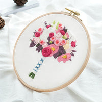 HKM-634899 DIY Hand Embroidery Kit with Cotton Canvas and Complete Accessories