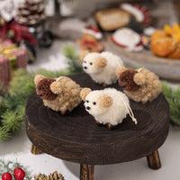 HKM-635027 Plush Felt Puppy Pendant for Christmas Decoration - Brown and White Ornaments