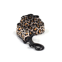 HKM-635091 Brown Leopard Print Buckle Collar and Leash Set for Pets