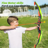 HKM-635155 LED Bow and Arrow Shooting Set with Suction Cup Target for Indoor and Outdoor Fun