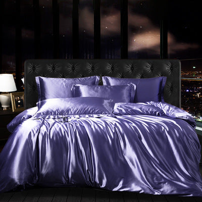 HKM-635219 Silk Four-Piece Modern Minimalist Quilt Cover Set for Various Bed Sizes