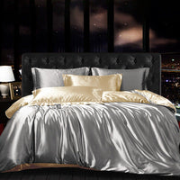 HKM-635219 Silk Four-Piece Modern Minimalist Quilt Cover Set for Various Bed Sizes