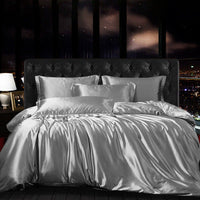 HKM-635219 Silk Four-Piece Modern Minimalist Quilt Cover Set for Various Bed Sizes
