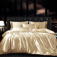 HKM-635219 Silk Four-Piece Modern Minimalist Quilt Cover Set for Various Bed Sizes