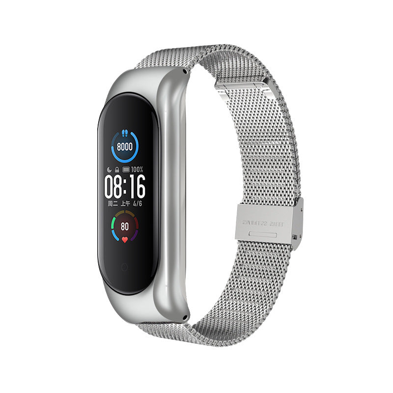 HKM-635411 Three-Bead Metal Wristband for Mi Band 3/4 and Mi Band 5 - 24.5cm