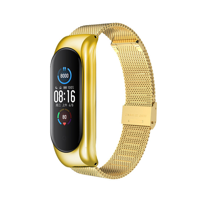 HKM-635411 Three-Bead Metal Wristband for Mi Band 3/4 and Mi Band 5 - 24.5cm